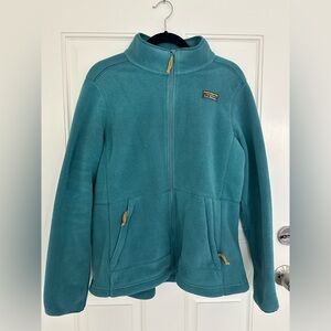 L.L. Bean Turquoise Fleece Jacket Size Large